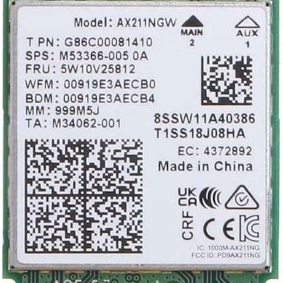 Intel M.2 Ασύρματη Κάρτα Δικτύου Wi‑Fi 6 (2400Mbps) Μini PCI-e