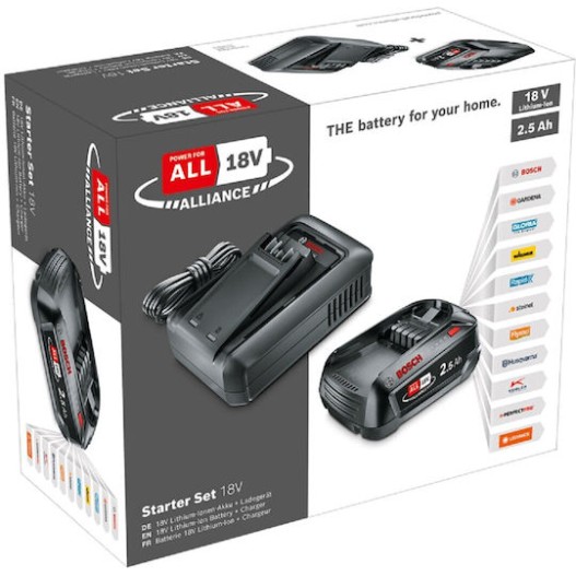 Bosch Σετ Μπαταρίας Χωρητικότητας 2.5Ah 18V με Φορτιστή