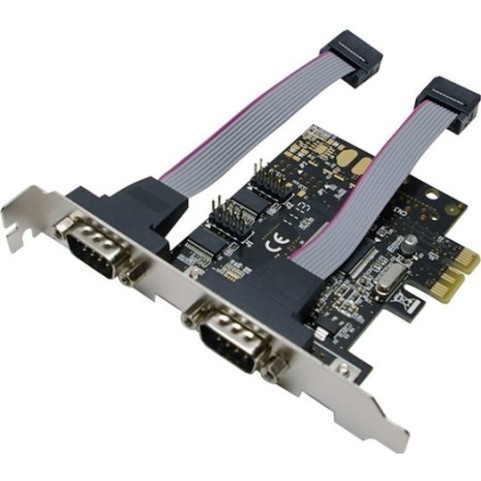 LogiLink Κάρτα PCIe σε 2 θύρες RS232 DB9 Serial
