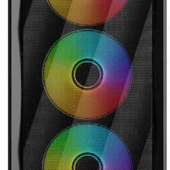 Sharkoon VK4 ARGB Gaming Midi Tower Κουτί Υπολογιστή με Πλαϊνό Παράθυρο Μαύρο