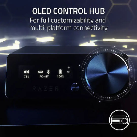 Razer Kraken V4 Pro & Sound Card Ασύρματο Over Ear Gaming Headset με σύνδεση 3.5mm / Bluetooth / USB