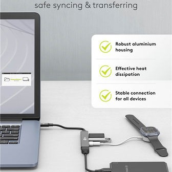 Goobay USB 3.2 Hub 4 Θυρών με σύνδεση USB-C Γκρι