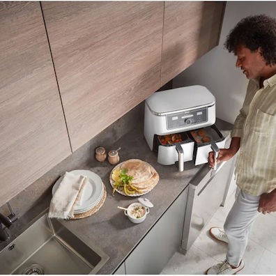Ninja Foodi Air Fryer με Διπλό Αποσπώμενο Κάδο 9.5lt Λευκό