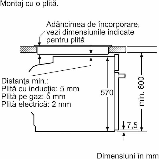Bosch Φούρνος άνω Πάγκου 71lt Π59.4εκ. Μαύρος