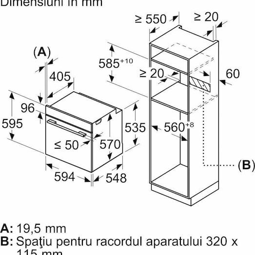 Bosch Φούρνος άνω Πάγκου 71lt Π59.4εκ. Μαύρος