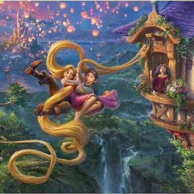 Puzzle 2D Kinkade: Disney Dreams Collection: Rapunzel Tangled Up In Love 1000pcs