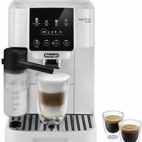 De'Longhi Magnifica Start Αυτόματη Μηχανή Espresso 1450W Πίεσης 15bar για Cappuccino με Μύλο Άλεσης Λευκή