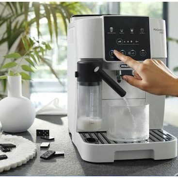 De'Longhi Magnifica Start Αυτόματη Μηχανή Espresso 1450W Πίεσης 15bar για Cappuccino με Μύλο Άλεσης Λευκή
