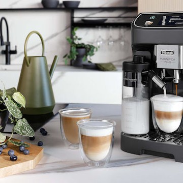 De'Longhi Magnifica Plus Αυτόματη Μηχανή Espresso 1450W Πίεσης 15bar με Μύλο Άλεσης Μαύρη