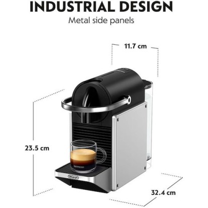De'Longhi Pixie Καφετιέρα για Κάψουλες Nespresso Πίεσης 19bar Silver