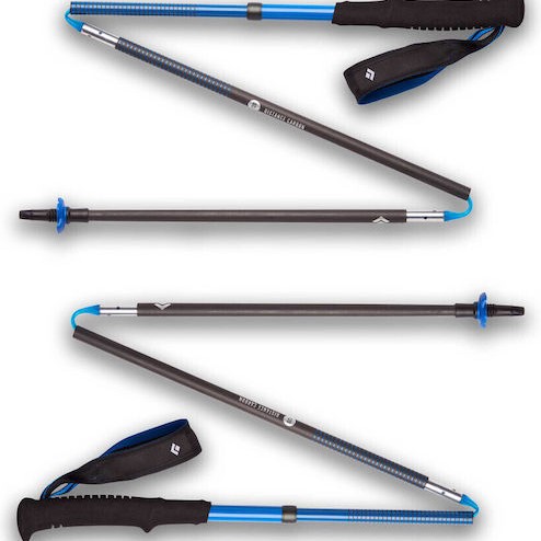 Black Diamond Σπαστά Μπατόν Ορειβασίας από Ανθρακόνημα 2τμχ Μαύρα