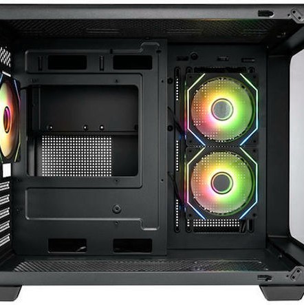FSP/Fortron S380 Gaming Midi Tower Κουτί Υπολογιστή με Πλαϊνό Παράθυρο και RGB Φωτισμό Μαύρο