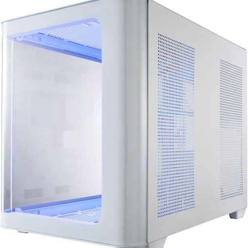 FSP/Fortron S380 Gaming Midi Tower Κουτί Υπολογιστή με Πλαϊνό Παράθυρο και RGB Φωτισμό Λευκό