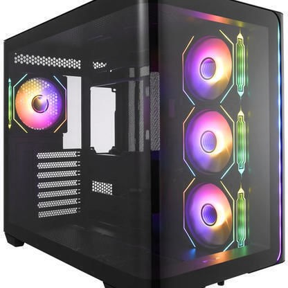 FSP/Fortron M580 Gaming Midi Tower Κουτί Υπολογιστή με Πλαϊνό Παράθυρο και RGB Φωτισμό Μαύρο