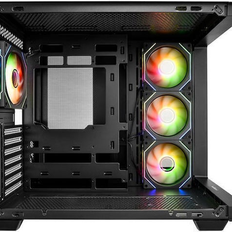 FSP/Fortron M580 Gaming Midi Tower Κουτί Υπολογιστή με Πλαϊνό Παράθυρο και RGB Φωτισμό Μαύρο