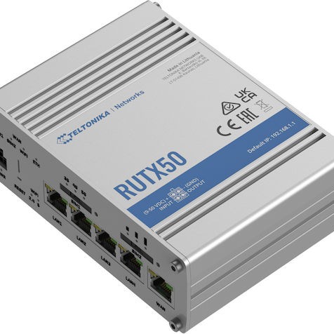 Teltonika RUTX50 Ασύρματο 5G Mobile Router Wi‑Fi 5 με 4 Θύρες Gigabit Ethernet