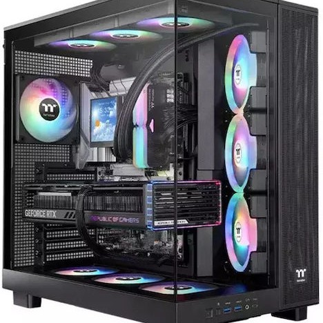 Thermaltake View 380 XL TG ARGB Gaming Midi Tower Κουτί Υπολογιστή με Πλαϊνό Παράθυρο Μαύρο