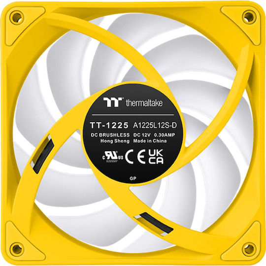 Thermaltake CT120 EX Reverse Case Fan με ARGB Φωτισμό και Σύνδεση 3-Pin / 4-Pin PWM 3τμχ Bumblebee
