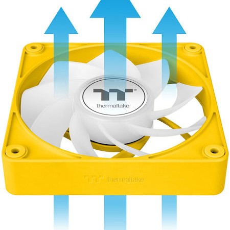 Thermaltake CT120 EX Reverse Case Fan με ARGB Φωτισμό και Σύνδεση 3-Pin / 4-Pin PWM 3τμχ Bumblebee