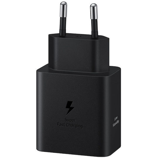 Samsung Φορτιστής με Θύρα USB-C και Καλώδιο USB-C - USB-C 45W Power Delivery Μαύρος (EP-T4511X)