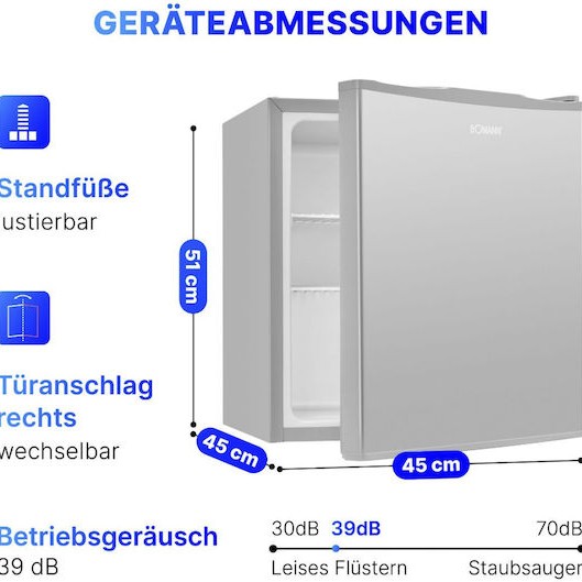 Bomann Mini Bar 42lt Υ51xΠ45xΒ45εκ. Inox KB 7346