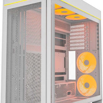 Montech HS01 PRO Gaming Midi Tower Κουτί Υπολογιστή με RGB Φωτισμό Λευκό