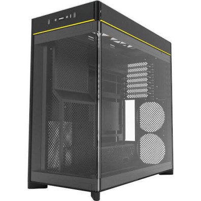 Montech HS02 Gaming Midi Tower Κουτί Υπολογιστή με Πλαϊνό Παράθυρο Μαύρο