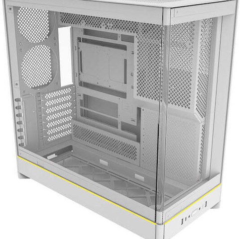 Montech HS02 Gaming Midi Tower Κουτί Υπολογιστή με Πλαϊνό Παράθυρο Λευκό
