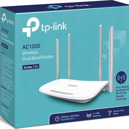 TP-LINK Archer C50 v6 Ασύρματο Router Wi‑Fi 5 με 4 Θύρες Ethernet