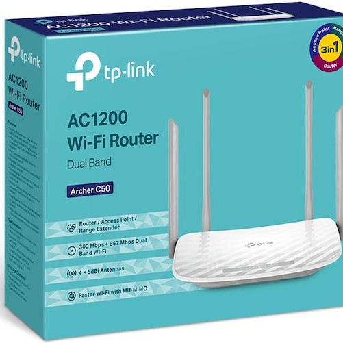 TP-LINK Archer C50 v6 Ασύρματο Router Wi‑Fi 5 με 4 Θύρες Ethernet