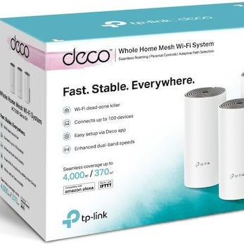 TP-LINK Deco E4 v1 WiFi Mesh Network Access Point Wi‑Fi 5 Dual Band (2.4 & 5GHz) σε Τριπλό Kit