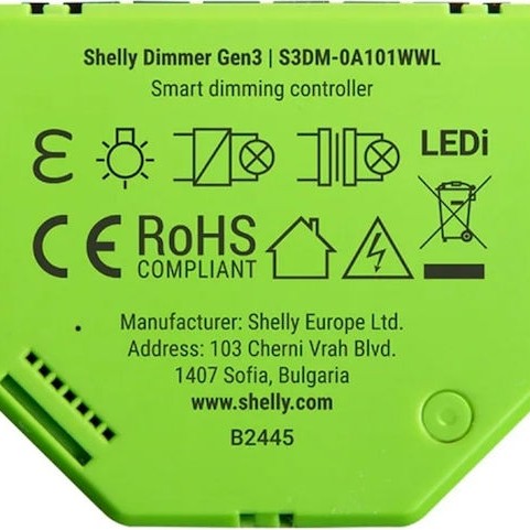 Shelly Gen3 Αναλυτής Ενέργειας Ηλεκτρολογικού Πίνακα Shelly_Dimmer_Gen3