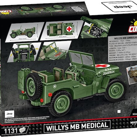 Cobi Τουβλάκια Willys MB Medical για 7+ Ετών 1131τμχ