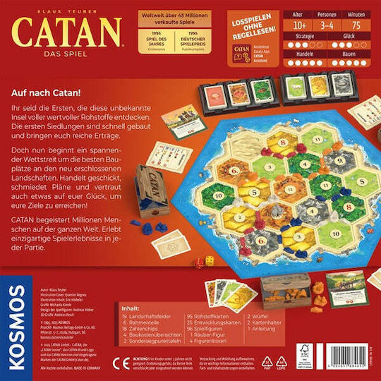 Επιτραπέζιο Παιχνίδι Catan για 3-4 Παίκτες (GER) Kosmos