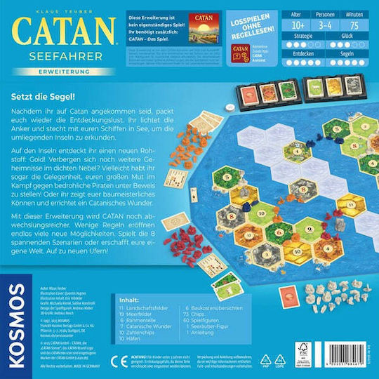 Επέκταση Παιχνιδιού Catan - Seefahrer για 3-4 Παίκτες 10+ Ετών (GER) Kosmos