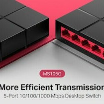 Mercusys MS105G v1 Unmanaged L2 Switch με 5 Θύρες Gigabit (1Gbps) Ethernet