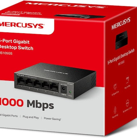 Mercusys MS105GS v1 Unmanaged L2 Switch με 5 Θύρες Gigabit (1Gbps) Ethernet