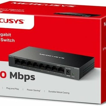 Mercusys MS108GS Unmanaged L2 Switch με 8 Θύρες Gigabit (1Gbps) Ethernet