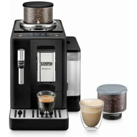 De'Longhi Rivelia Onyx Αυτόματη Μηχανή Espresso 1450W Πίεσης 19bar με Μύλο Άλεσης Μαύρη