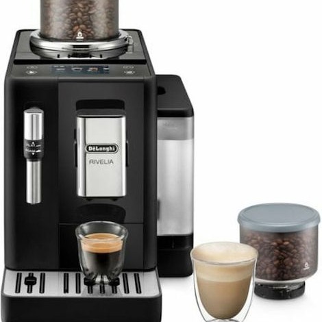De'Longhi Rivelia Onyx Αυτόματη Μηχανή Espresso 1450W Πίεσης 19bar με Μύλο Άλεσης Μαύρη