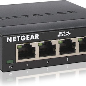 NetGear GS305 V2 Unmanaged L2 Switch με 5 Θύρες Gigabit (1Gbps) Ethernet