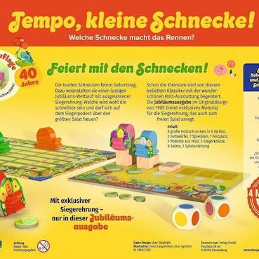 Επιτραπέζιο Παιχνίδι Tempo Εμπρός Μικρά Σαλιγκαράκια για 2-6 Παίκτες 3+ Ετών Ravensburger