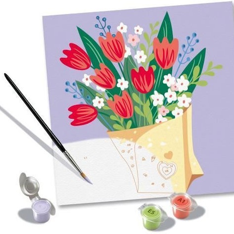 Ravensburger Creart Paint By Numbers Adults Tulip Bouquet