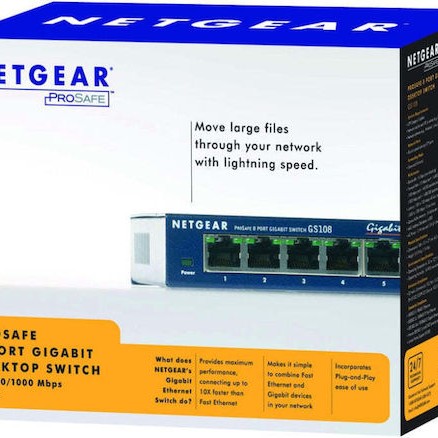 NetGear GS108GE v4 Unmanaged L2 Switch με 8 Θύρες Gigabit (1Gbps) Ethernet