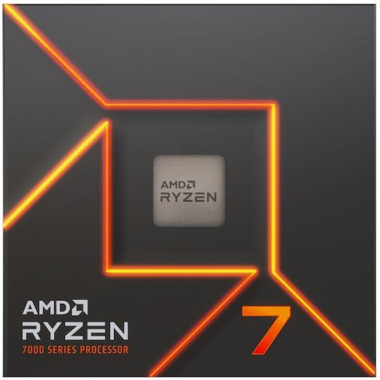 AMD Ryzen 7 7700 3.8GHz Επεξεργαστής 8 Πυρήνων για Socket AM5 σε Κουτί με Ψύκτρα