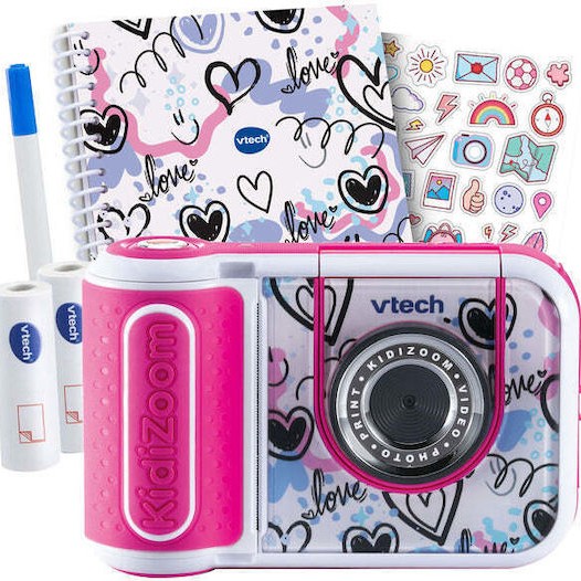 Vtech Kidizoom Print Scrapbook Bundle Παιδική Φωτογραφική Μηχανή με Θερμική Εκτύπωση Ροζ