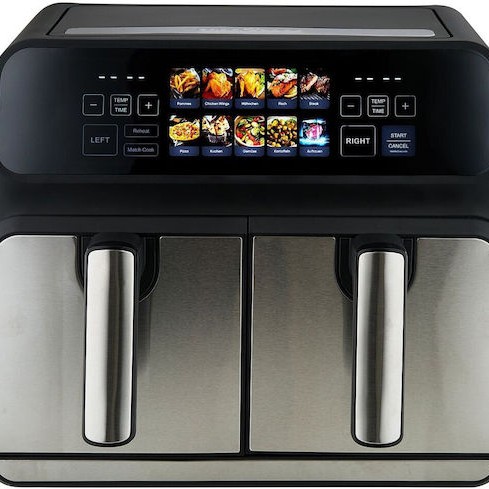 Profi Cook Air Fryer με Διπλό Αποσπώμενο Κάδο 8lt Μαύρο