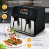 Profi Cook Air Fryer με Διπλό Αποσπώμενο Κάδο 8lt Μαύρο