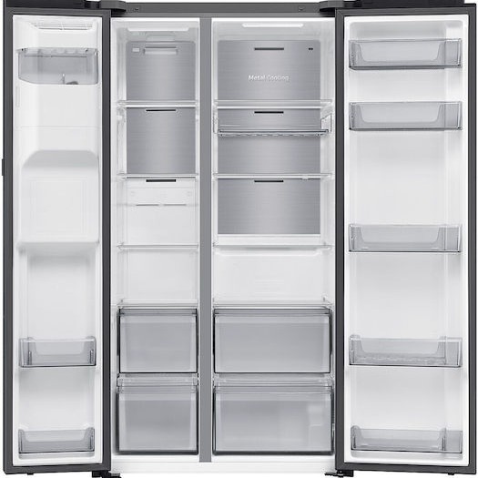 Samsung Ψυγείο Ντουλάπα 640lt Total NoFrost Υ178.4xΠ91.2xΒ72.6εκ. Μαύρο RS80F64KEFEF