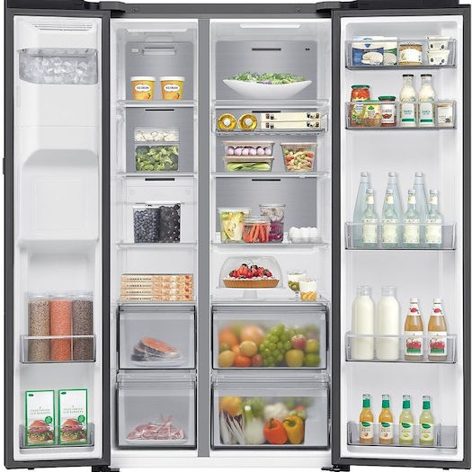 Samsung Ψυγείο Ντουλάπα 640lt Total NoFrost Υ178.4xΠ91.2xΒ72.6εκ. Μαύρο RS80F64KEFEF